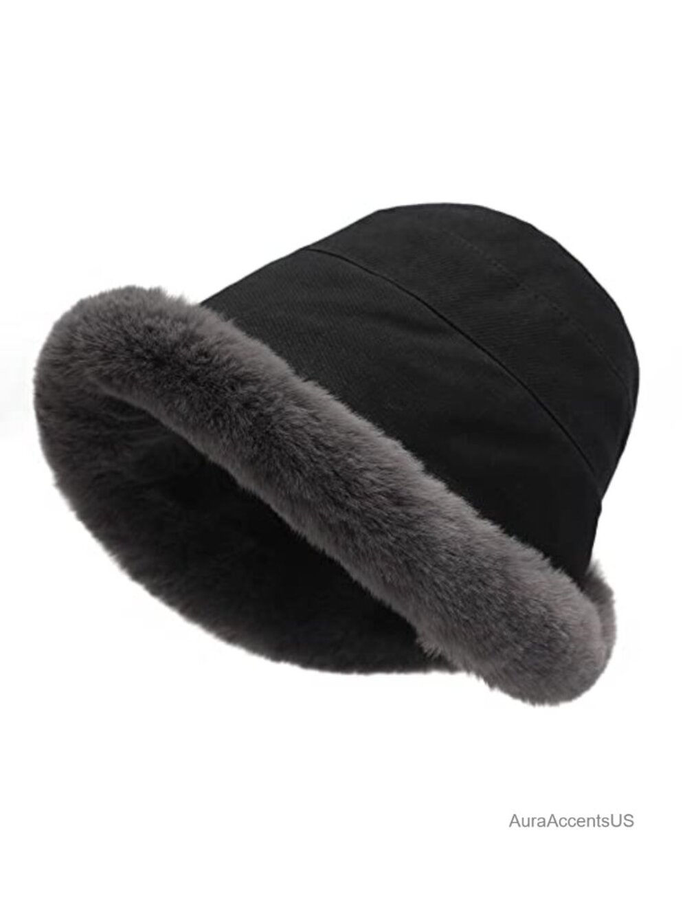 Faux Fur Bucket Hat Furry Cloche Fleece Lined Winter Warm